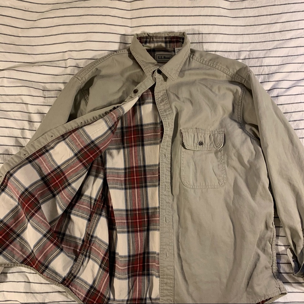 L.L. Bean Flannel Lined Shirt-Jacket_Size L